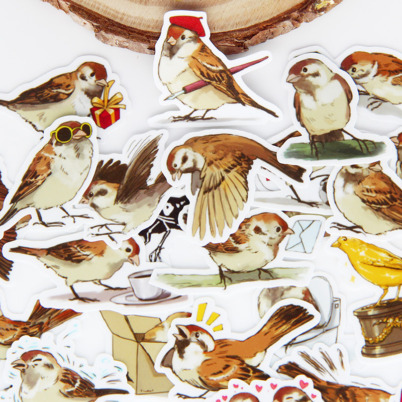 Stationery Books - 40PCS Birdie Stickers Crafts And Scrapbooking