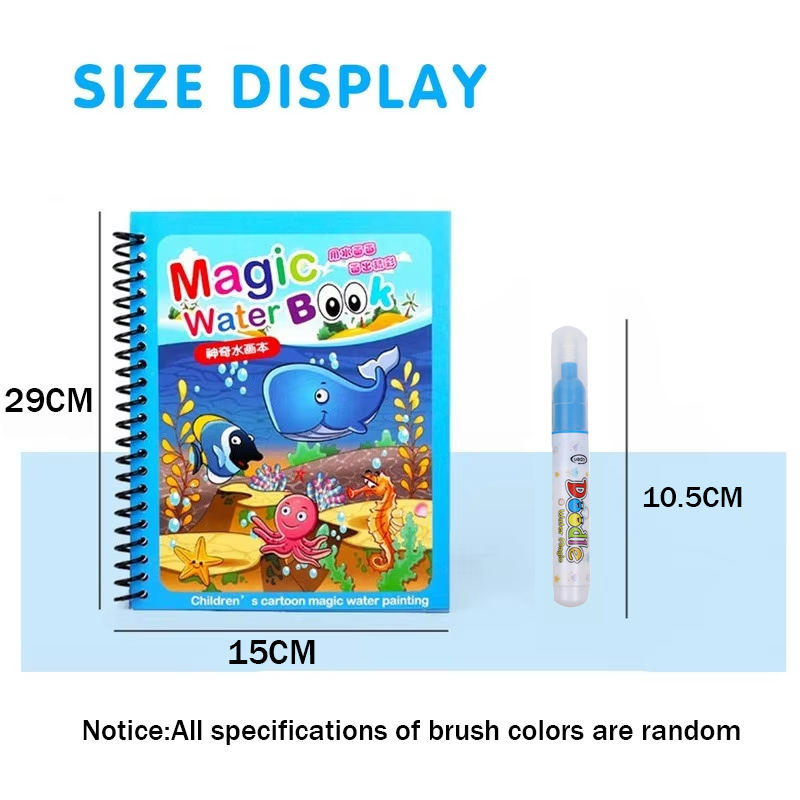 Magic Water Painting Book Reus - Reusable Water Magic Coloring Book ulasan dan harga