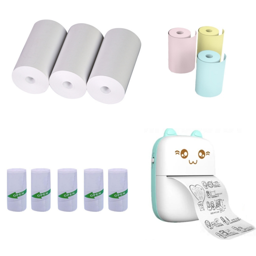 57x25MM Thermal Paper Sticker  - Mini Pocket Thermal Printer Paper Roll ulasan dan harga