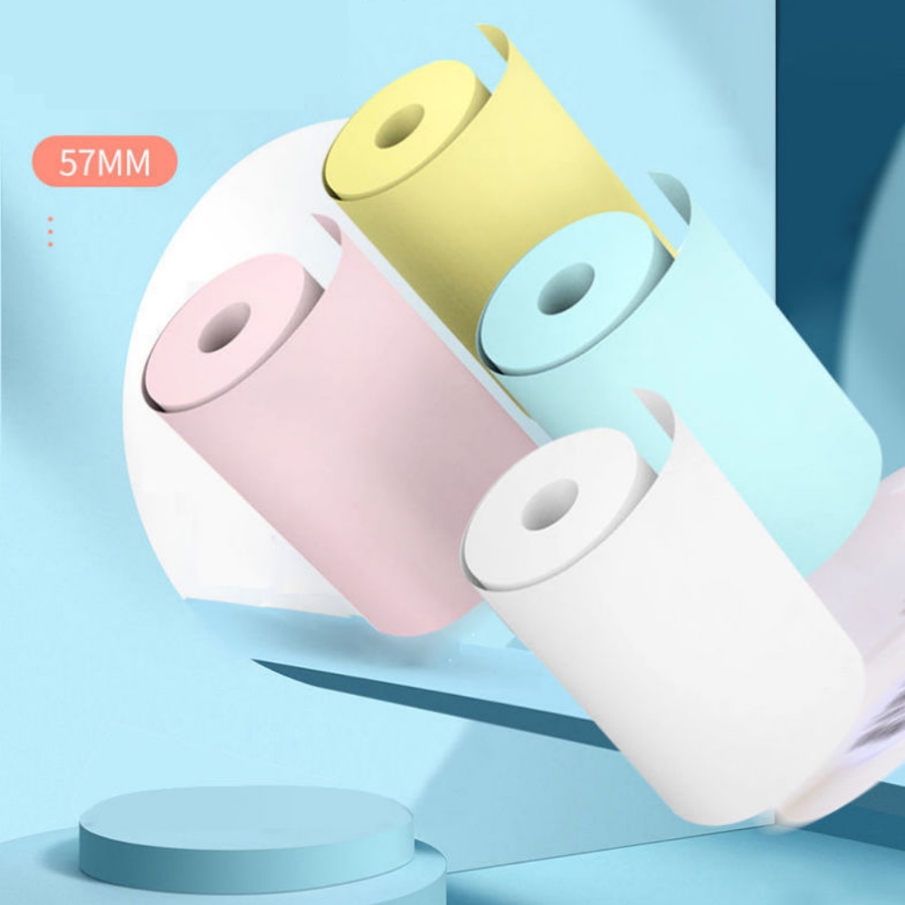 57x25MM Thermal Paper Sticker  - Mini Pocket Thermal Printer Paper Roll ulasan dan harga