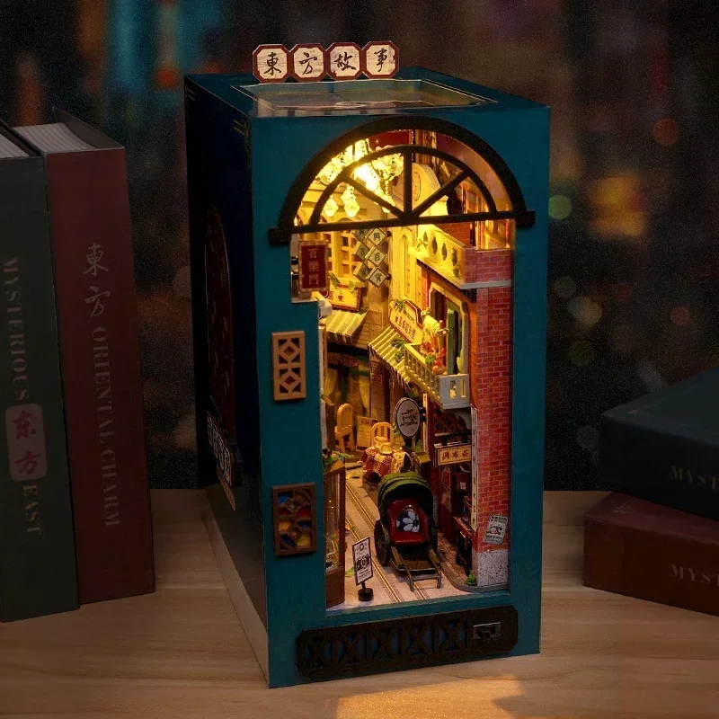 DIY Wooden Oriental Tales Chin - Diy Wooden Book Nook Kit Shelf Insert ulasan dan harga