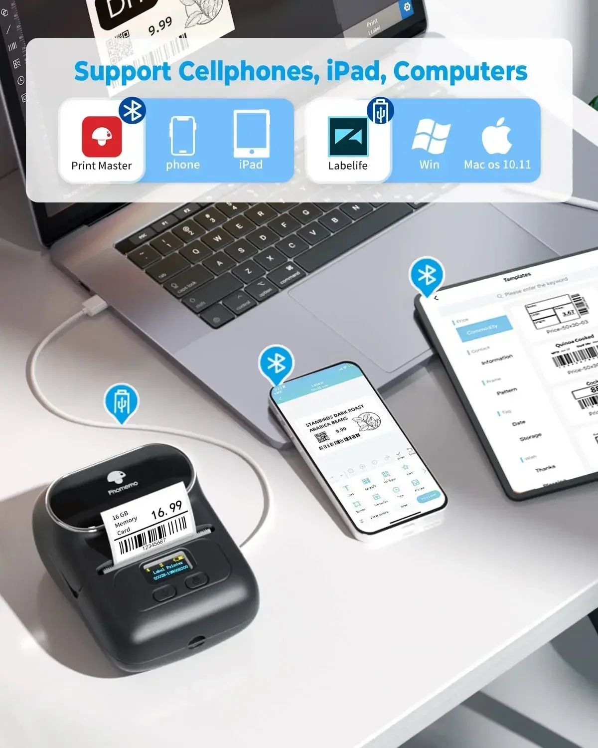 Phomemo M110 Mini Portable Pri - Mini Pocket Thermal Printer Paper Roll ulasan dan harga