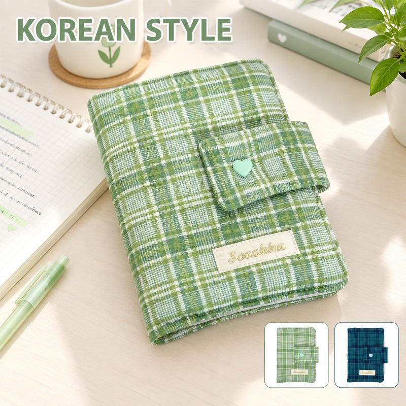 Green White Gingham Hand-journ - Stationery Books ulasan dan harga