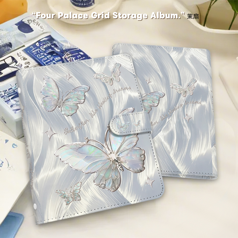 Silver Iridescent Butterfly A5 - Kpop Photo Card Binder 3 Inch ulasan dan harga
