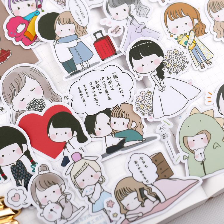 25pcs Cute girl Stickers Craft - Stationery Books ulasan dan harga