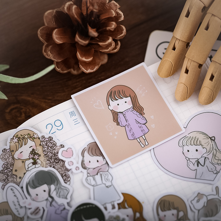 25pcs Cute girl Stickers Craft - Stationery Books ulasan dan harga
