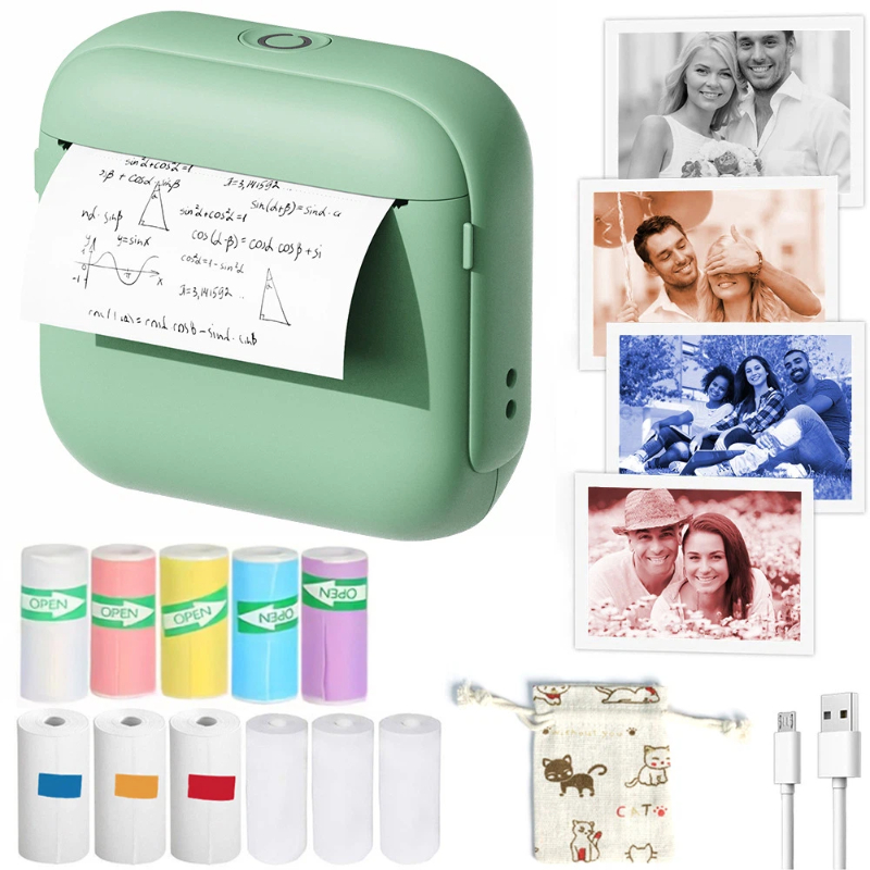 Mini Pocket Bluetooth Inkless  - Mini Pocket Thermal Printer Paper Roll ulasan dan harga
