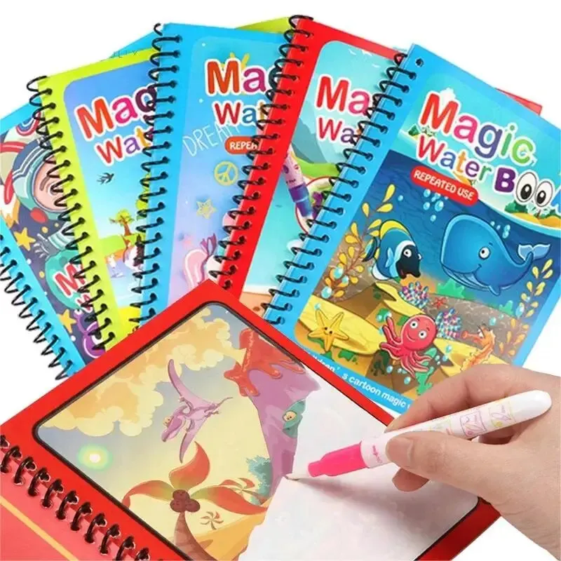 1 Book+1 Pen Reusable Magic Co - Reusable Water Magic Coloring Book ulasan dan harga