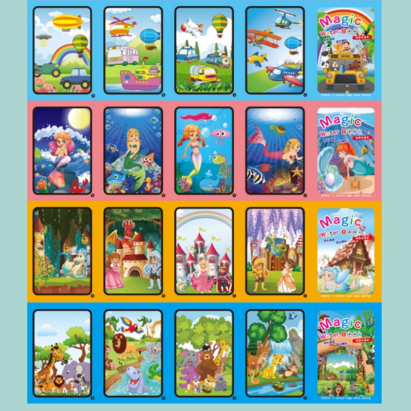 Children's Magic Water Drawing - Reusable Water Magic Coloring Book ulasan dan harga